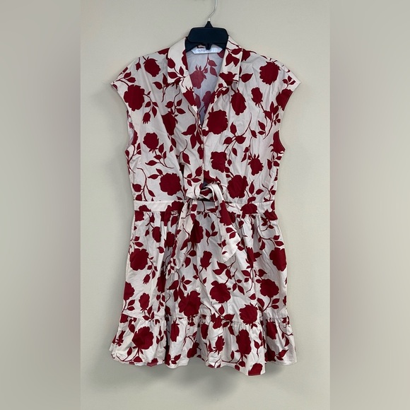 Goelia Rose Print Knotted Women Mini Dress - Picture 1 of 8